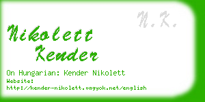 nikolett kender business card
